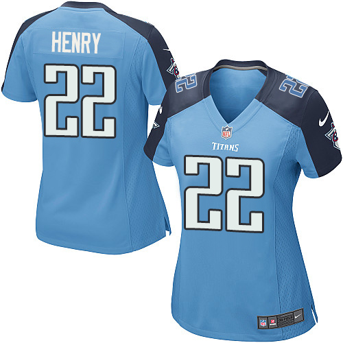 Women's Game Derrick Henry Nike Jersey Light Blue Home - #22 NFL Tennessee Titans